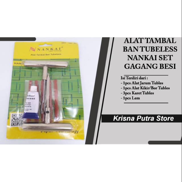 GAGANG BESI ALAT TAMBAL BAN TUBELESS NANKAI SET TAMBAL BAN TUBLES MOTOR MOBIL