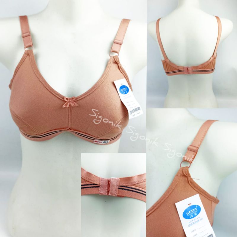 BH Bra Sport Wanita Dewasa Guffy Karet List 34 36 38 40 42 Tanpa Kawat Busa Pakaian Dalam Dalaman Cewek Remaja Perempuan Big Size Jumbo Soft Adem Nyaman Katun Polyester Sigonik