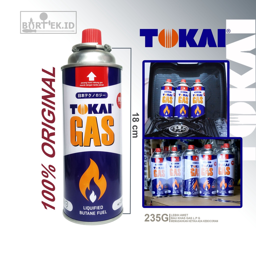 gas portabel TOKAI untuk keperluan kompor portable DLL. asli pabrik