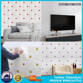BATIK KRISTAL 70X70cm Wallpaper Foam 3D Sticker Dinding BATIK KRISTAL 70X70cm Wallpaper Foam 3D Sticker Dinding