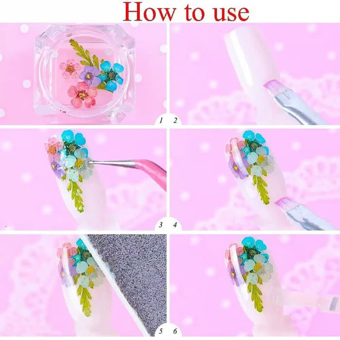 CLEARANCE SALE - NA0021 - Beauty Summer 3D Real Dry Flower Nail Art Floral Potpourri