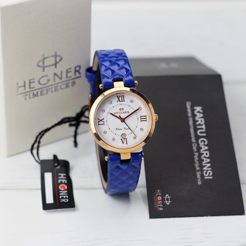 Jam Tangan Wanita Original Hegner 412 Tanggal Aktif Tali Kulit