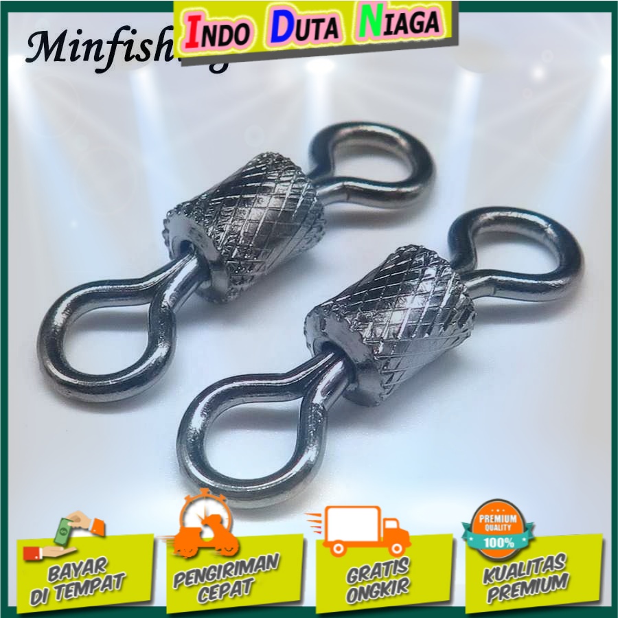 Minfishing Konektor Kail Pancing Rolling Swivel Fishing 100PCS - YH12