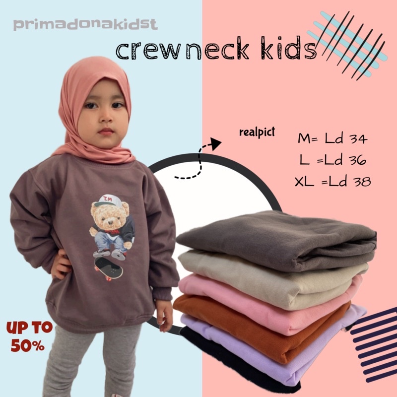 Crewneck sweater anak anak unisex cewe cowo sweater baby flece tebal  1 - 5tahun