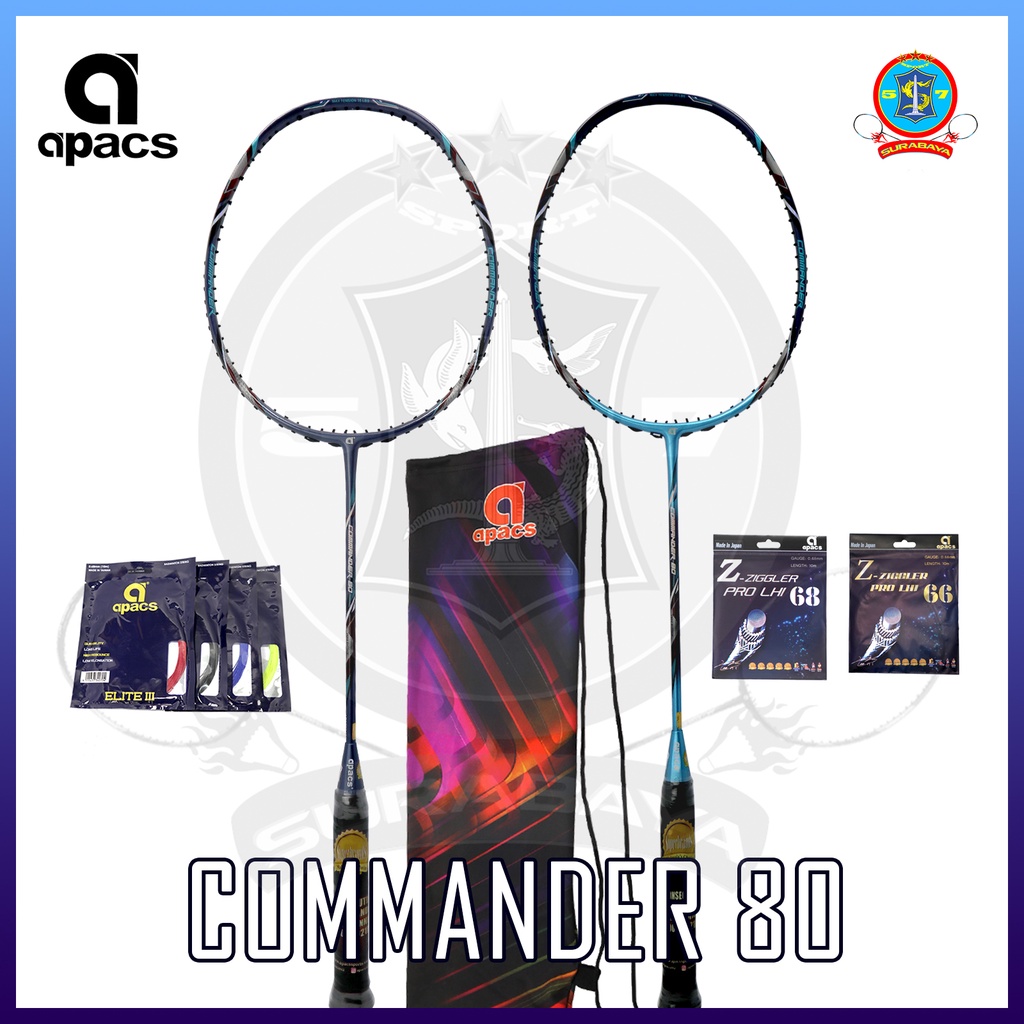 Raket Original Apacs Commander 80 Bonus Senar & Tas Badminton