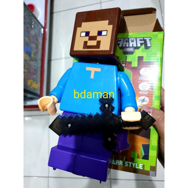 Mainan Minecraft musik lampu/kado mainan anak laki laki murah