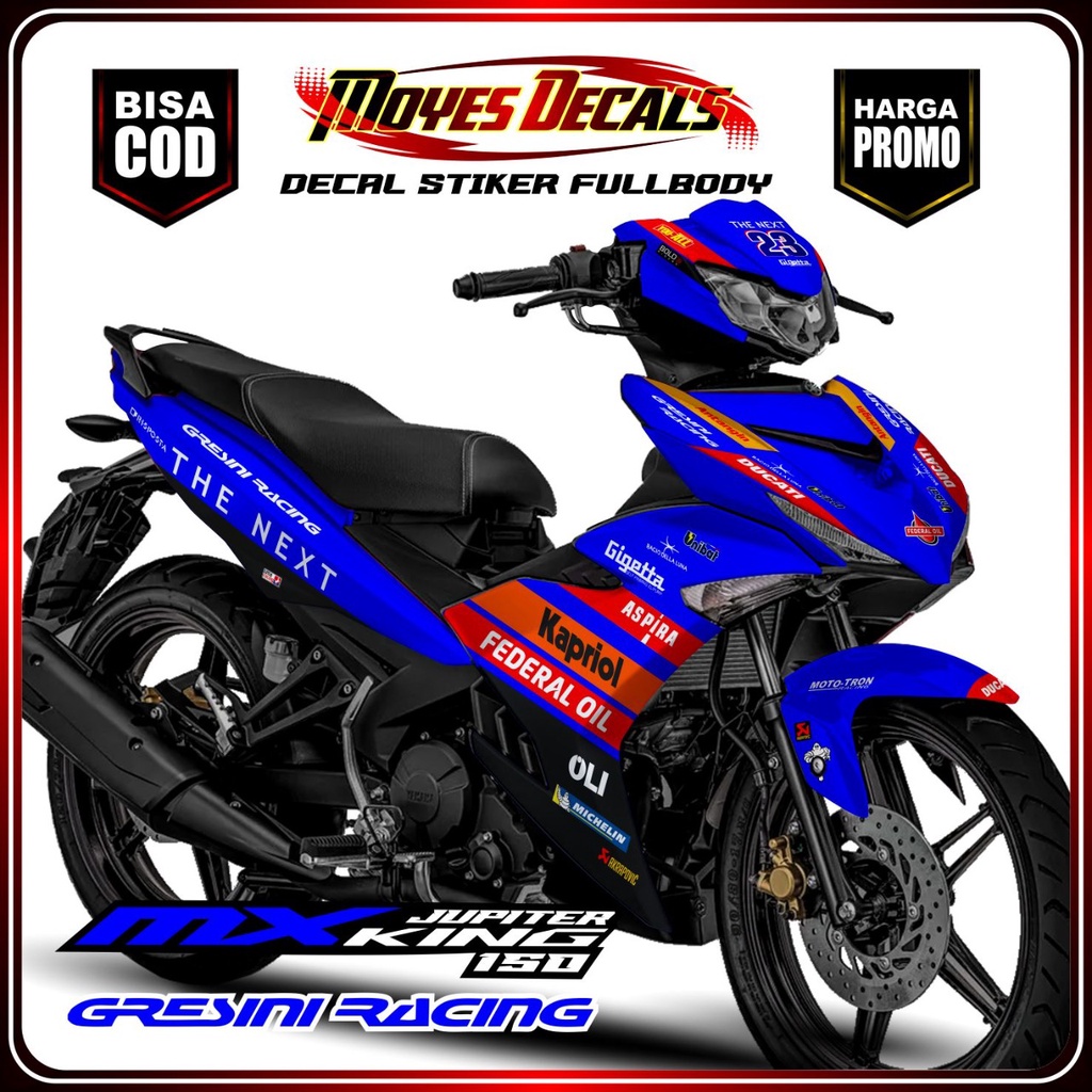 Decal New Mx King 150 Motif The Next Racing Series Biru Blue