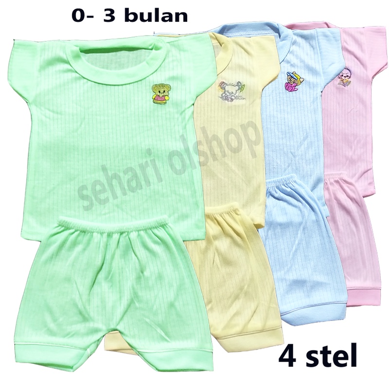 4 stel- stelan oblong  bayi 0-3 bulan