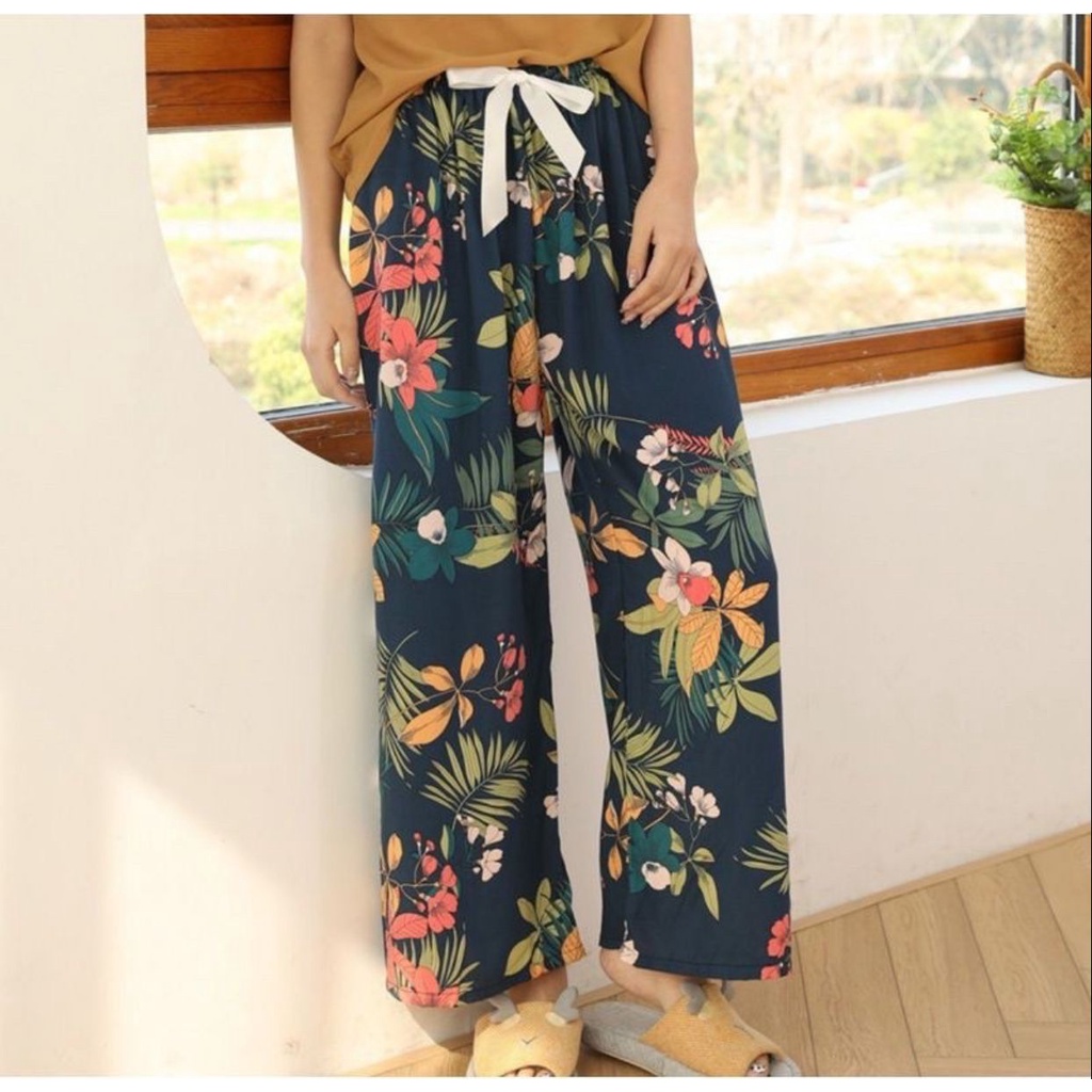 (COD) OH Fashion Janice Long Kulot Pants Printing Harga Spesial #7340 / #7408