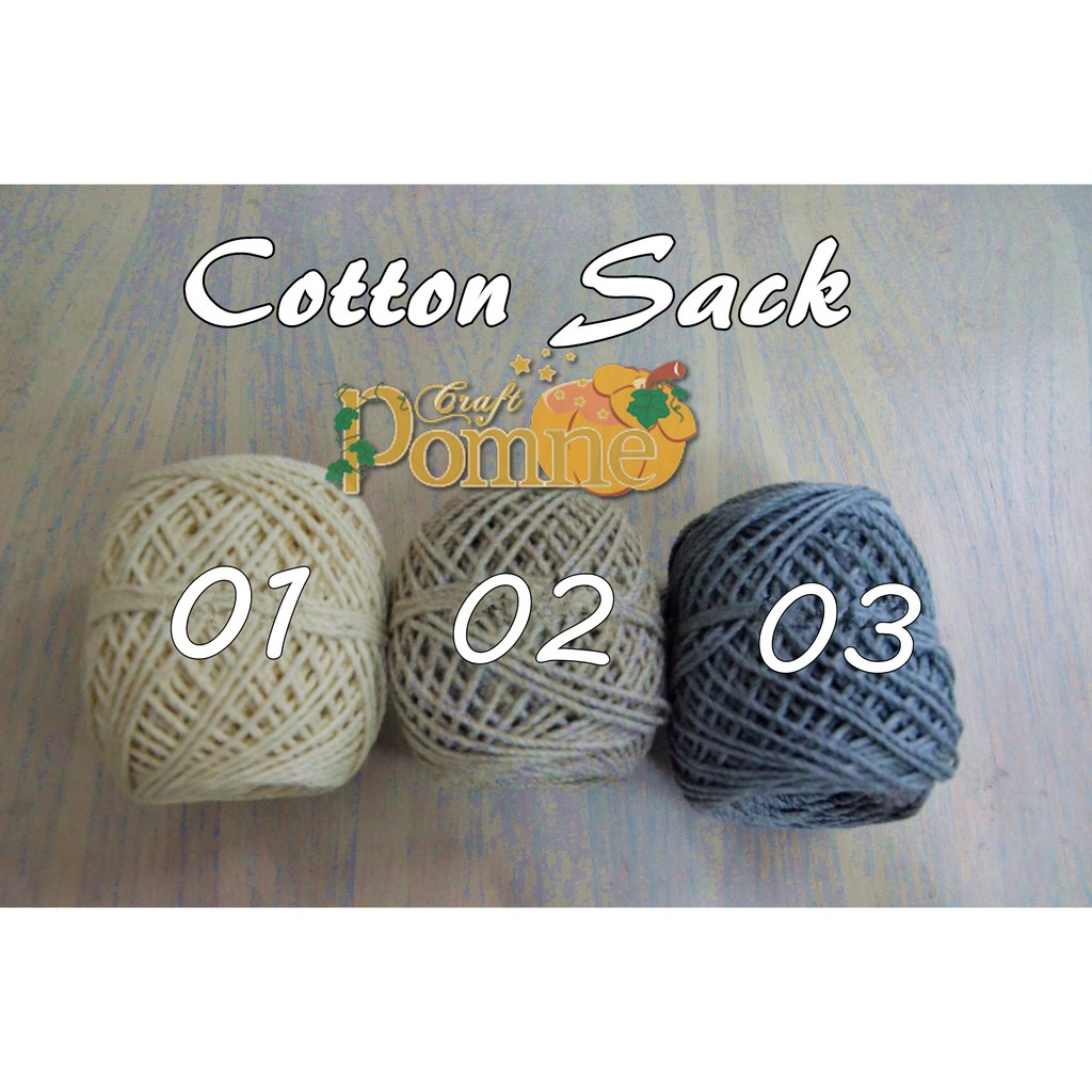 LIMITED!! BENANG RAJUT COTTON SACK / Katun Karung - Crochet Yarn - Benang Rajut Tas, Dompet, Keranjang +-100gram