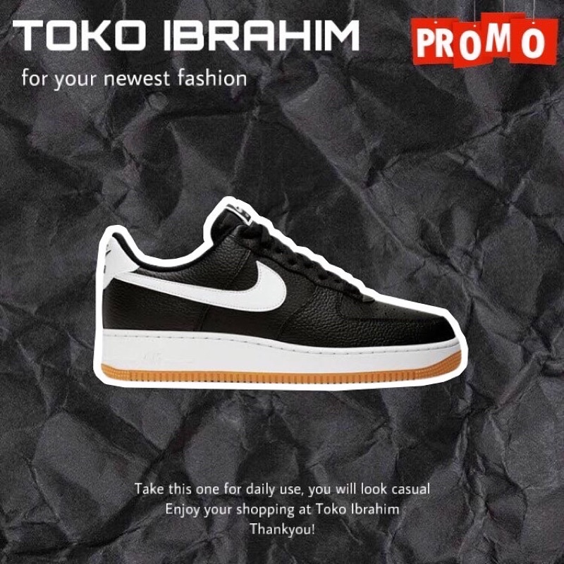 NIKE AIR FORCE 1'07 LOW BLACK WHITE GUM | 100% ORIGINAL