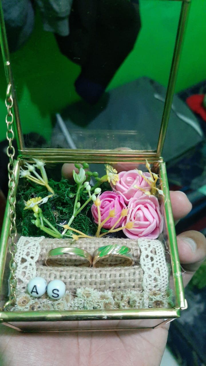 Kotak Cincin Terarium Ready Stock! Free Inisial