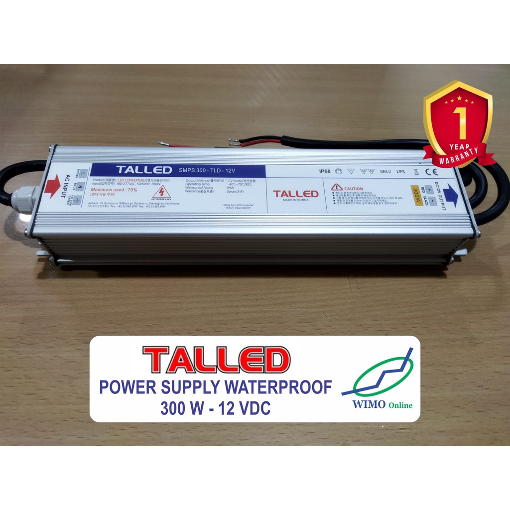 POWER SUPPLY WATERPROOF 12V 300W 25A - OUTDOOR TALLED GARANSI 1 TAHUN 300WATT 300 WATT 300 W