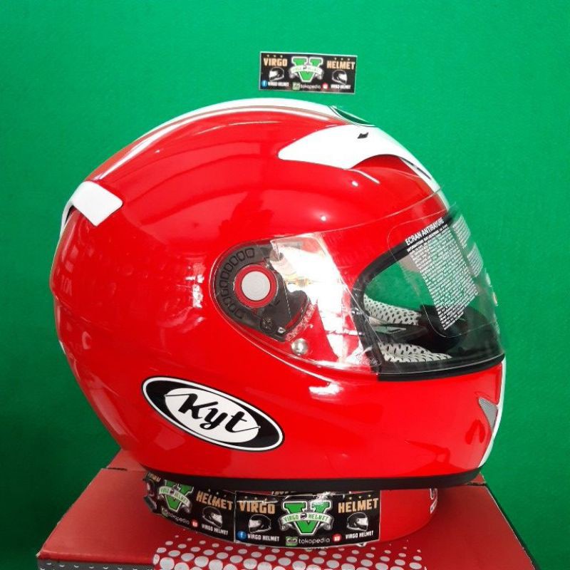 KYT C4 TECH -RED /WHITE .SESUAI GAMBAR ORIGINAL KYT C4