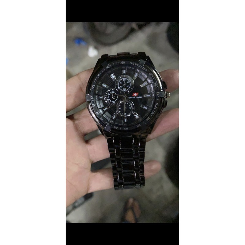 Jam Tangan Pria Sporty Kasual Crono Hiasan SA Cronicle Rantai Steel