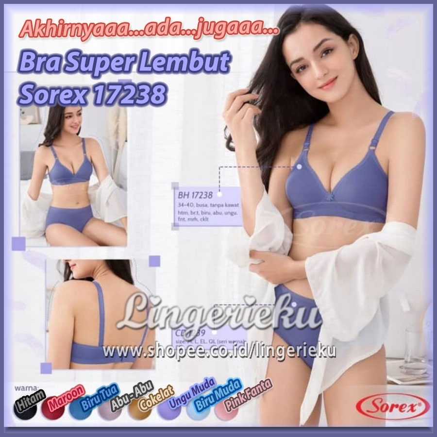 Sorex 17238 BH Bra Super Soft Tanpa Kawat Cup A Busa Sedang / Hanya Bra