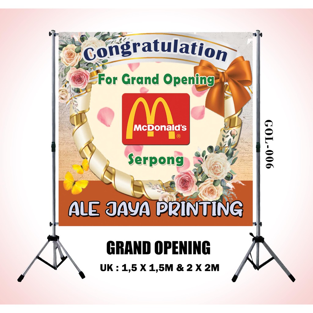 KARANGAN BUNGA GRAND OPENING DIGITAL PRINTING  TRIPOD BACKDROP  GO4
