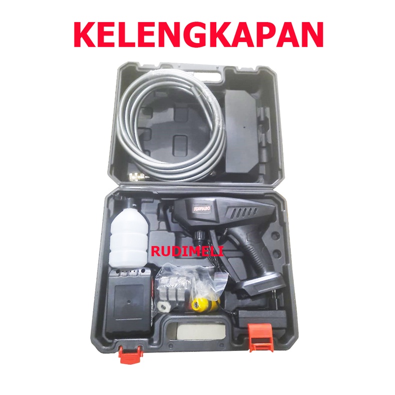 PORTABLE JET CLEANER CUCI AC/MOBIL/ MONTOR PAKAI BATERAI Cordless jet cleaner 500w 48v 50Bar-PAKAI BATERAI