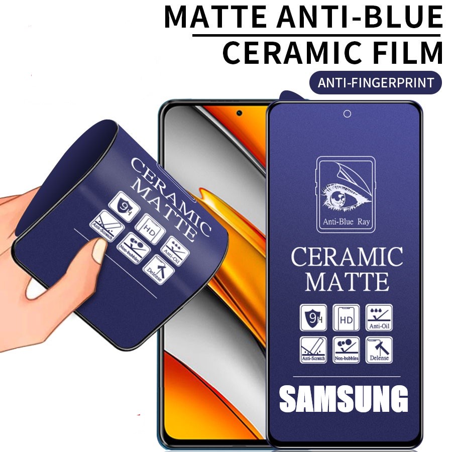 Tempered glass Anti Radiasi SAMSUNG M10 M11 M20 M21 M30 M31 M40 M50 M51 MATTE ANTI GLARE CERAMIC SHIELD NANO  Anti blue bluelight biru pelindung layar full screen