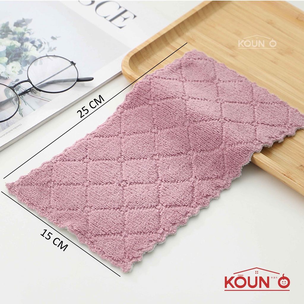 Kain Lap Microfiber Dapur Anti Minyak Lap Piring Kompor Serbet Dapur Serbaguna Lap Mikrofiber