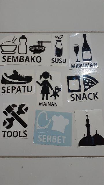 Stiker Nama Minuman Dingin Rak Laci Sticker Tag Lemari Cabinet Kulkas