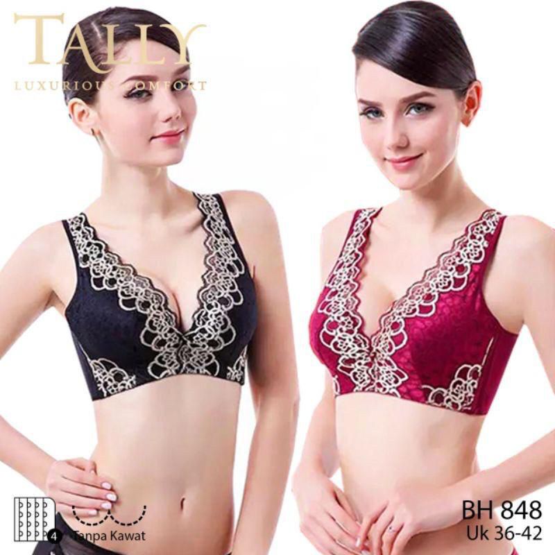 Bh Bra Push Up Busa Tebal Tanpa Kawat Bra Jumbo Cup Besar C D Penekan Lemak Samping Tally 848 Murah