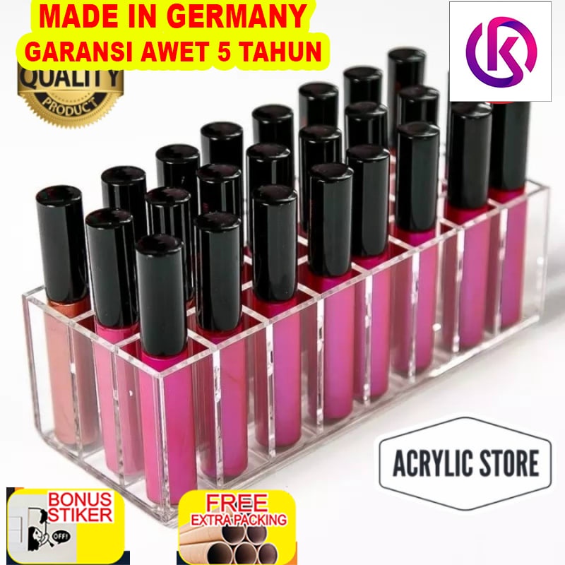 

Murah Akrilik Lip Gloss Kontainer 24 Kisi Lipstik Organizer Makeup Cat Kuku
