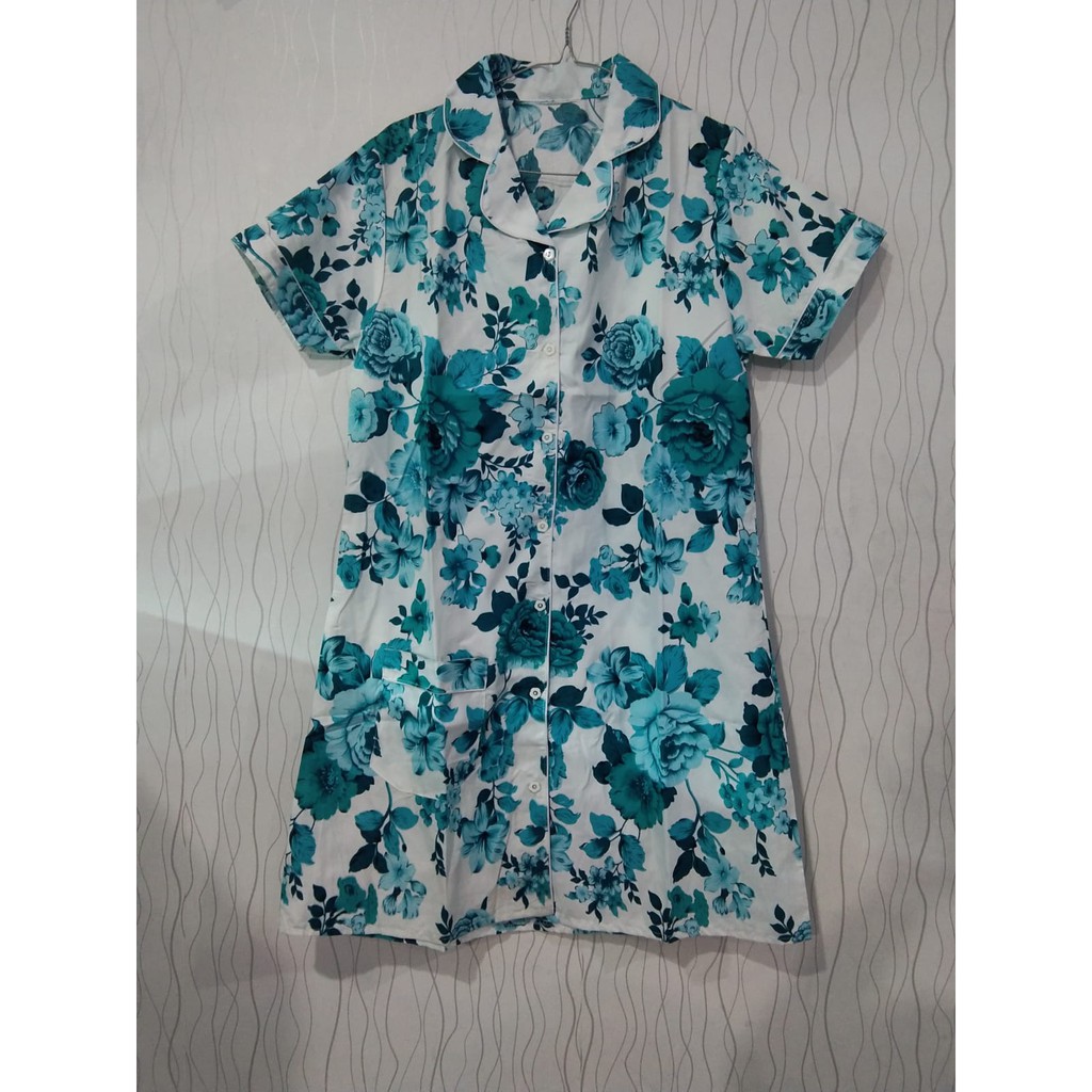 Zelline Official Baju Tidur Piyama Daster flower Fit To XL