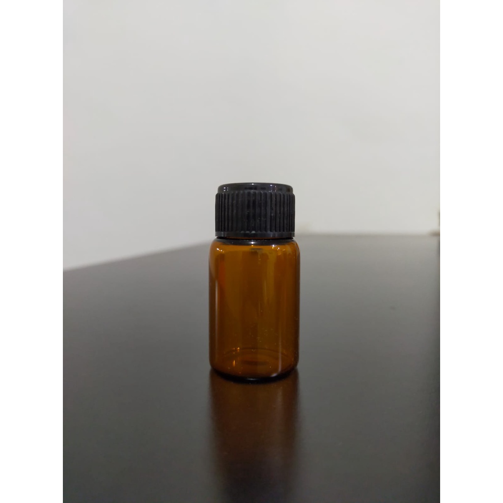 Botol Kaca Amber 10 ml Tutup Ulir Hitam