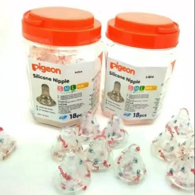 Dot Pigeon Silicone Nipple Dot Bayi Botol Susu Satuan size SML