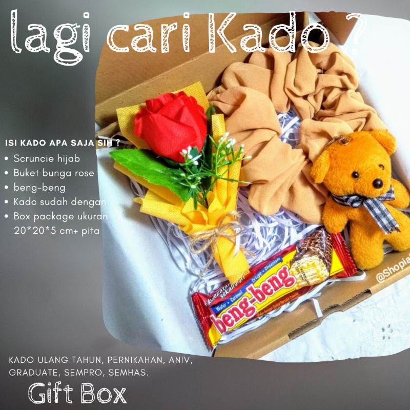 

Kado Bunga dan boneka / kado elegan / hempers murah / gift box bunga edelweis / gift box murah