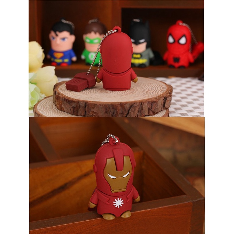 Flashdisk USB Portable High Speed Desain Iron Man Marvel Avengers Tony Stark Bahan Silica gel 8GB / 16GB / 32GB / 64GB / 128G