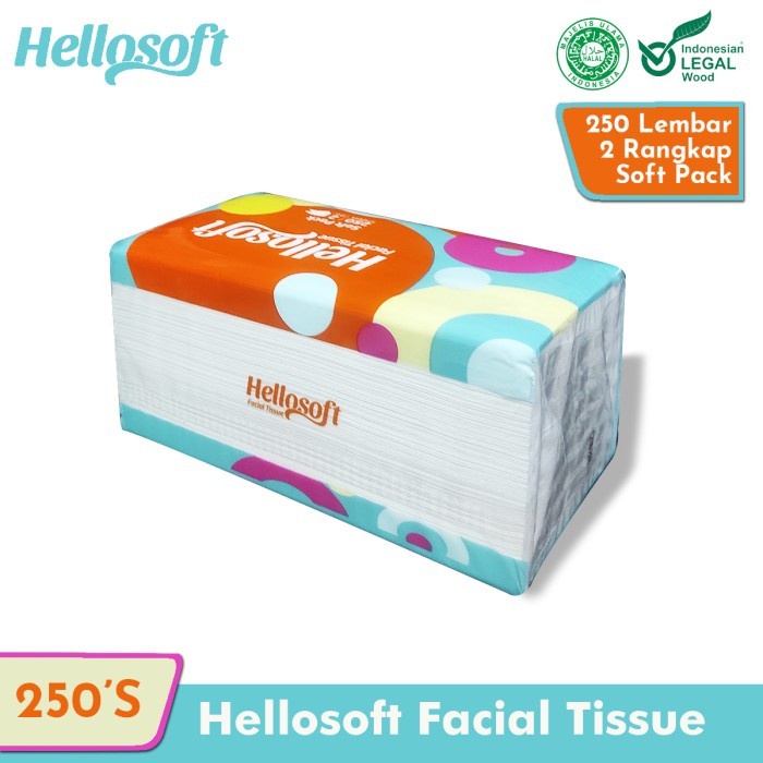 ★ BB ★  Hellosoft Facial Tissue | Tisu Wajah Hellosoft Soft Pack Facial 250 Lembar Tissue Muka Halus