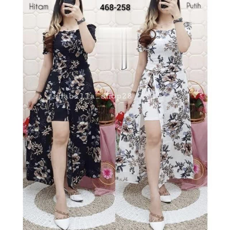 NEW STELAN//ONE SET SABRIAN + ROKCELANA MOTIF BUNGA //STELAN BABYDOLL