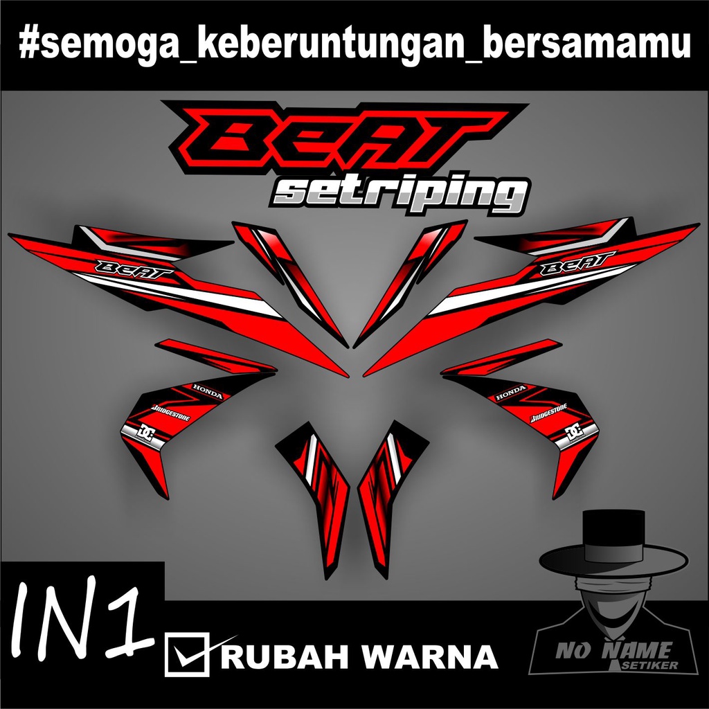 Striping stiker setiker Motor Beat esp (IN1) 2016 2017 2018 2019 Fi / Fi New Esp Iss Variasi Honda