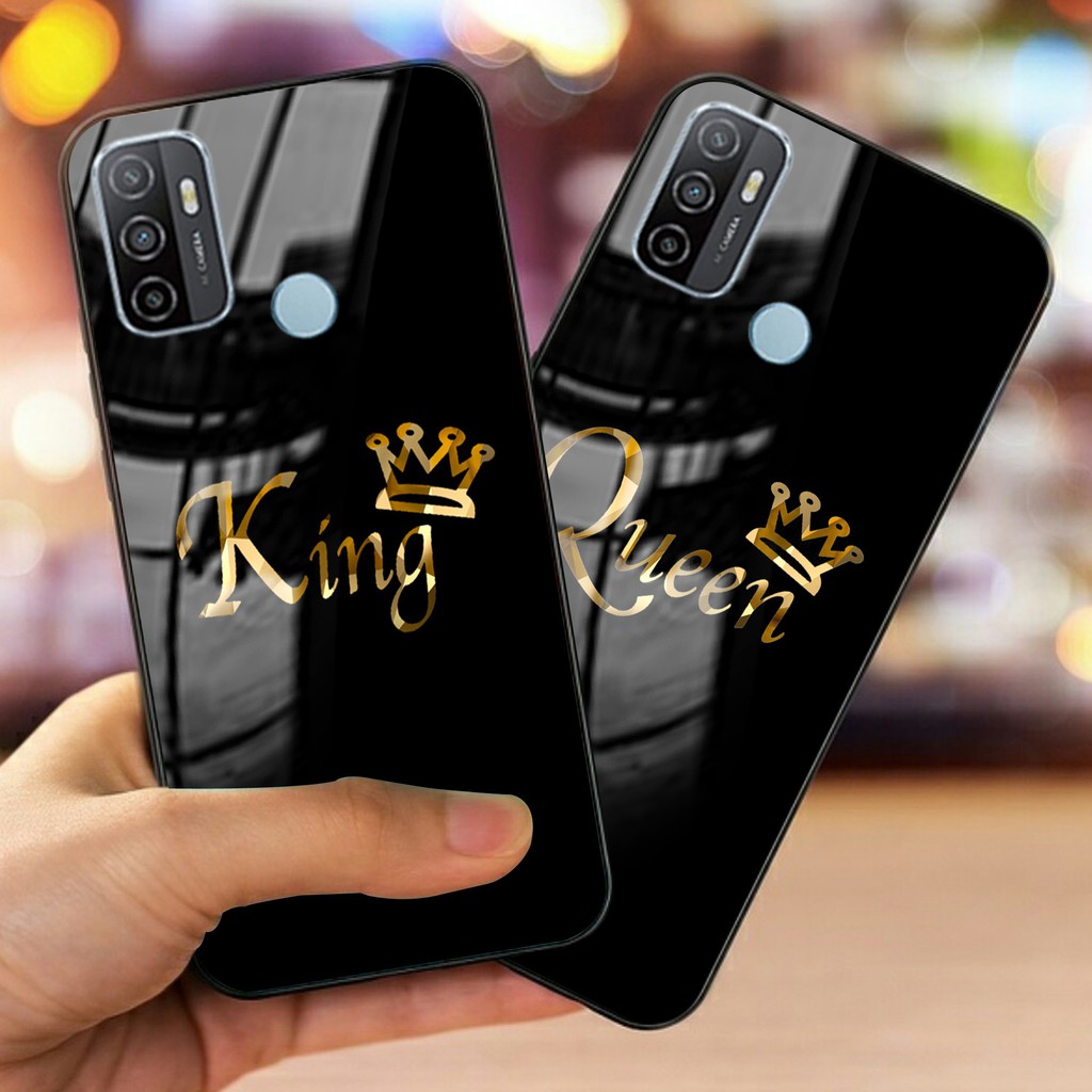 Mirror Case King Queen Bahan Softcase Tipe Oppo A53 [M25]-Kesing Kaca