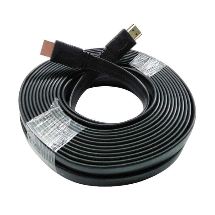 KABEL HDMI FLAT 10 METER GOLD VERSI 1.4 3D 1080P / KABEL HDMI 10M  MALE to MALE