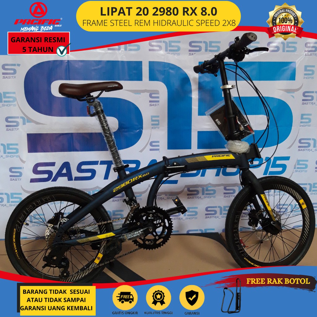 Sepeda Sepedah Folding Bike Lipat Lipet 20  Pacific Pacifik Olahraga Anak Dewasa 2980 RX 8.0 Murah