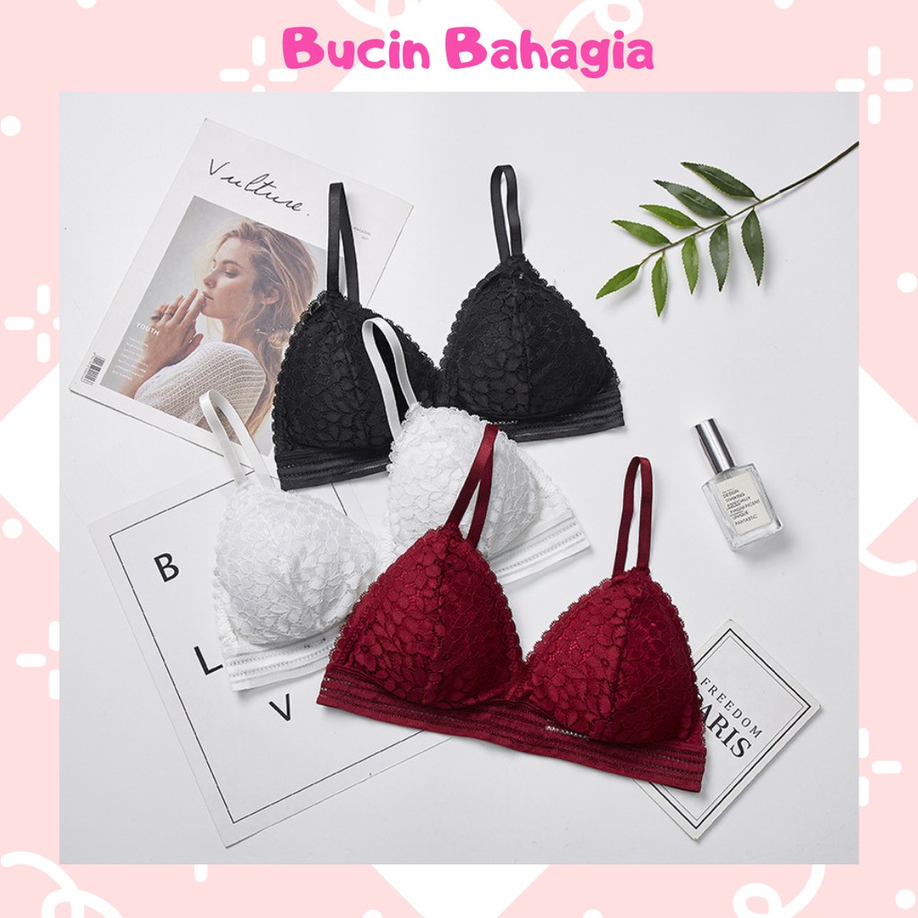 BH bra wanita Bra Sexy Uganda Style No Kawat Motif Bunga BH17