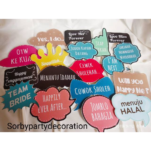 Photobooth props property Aqiqah lamaran Nikahan khitan custom