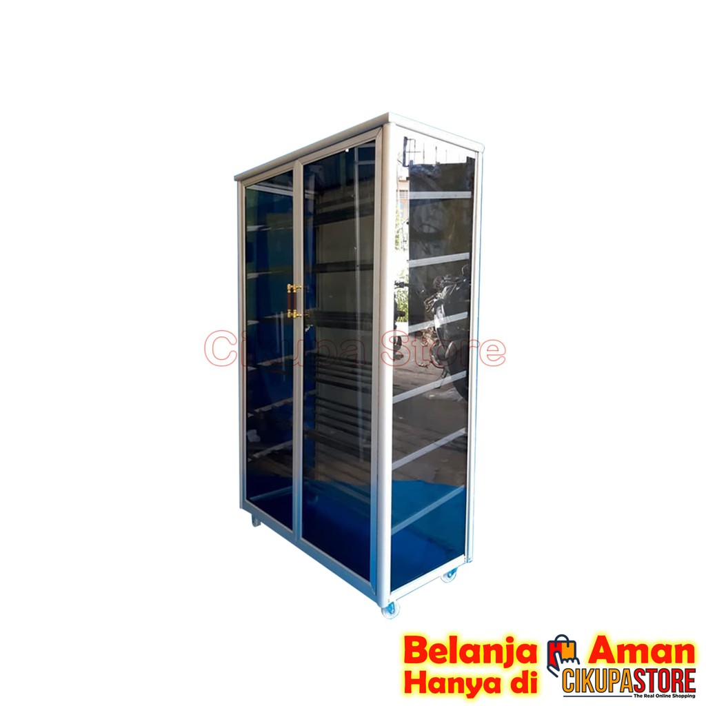 PROMO Lemari Rak Sepatu Aluminium 7 Susun Kaca Riben PROMO Lemari Rak Sepatu Aluminium 7 Susun Kaca Riben