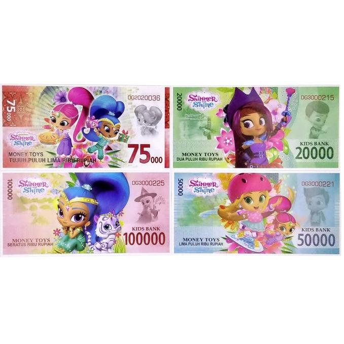 

Uang Kertas Mainan motif Shimmer and Shine