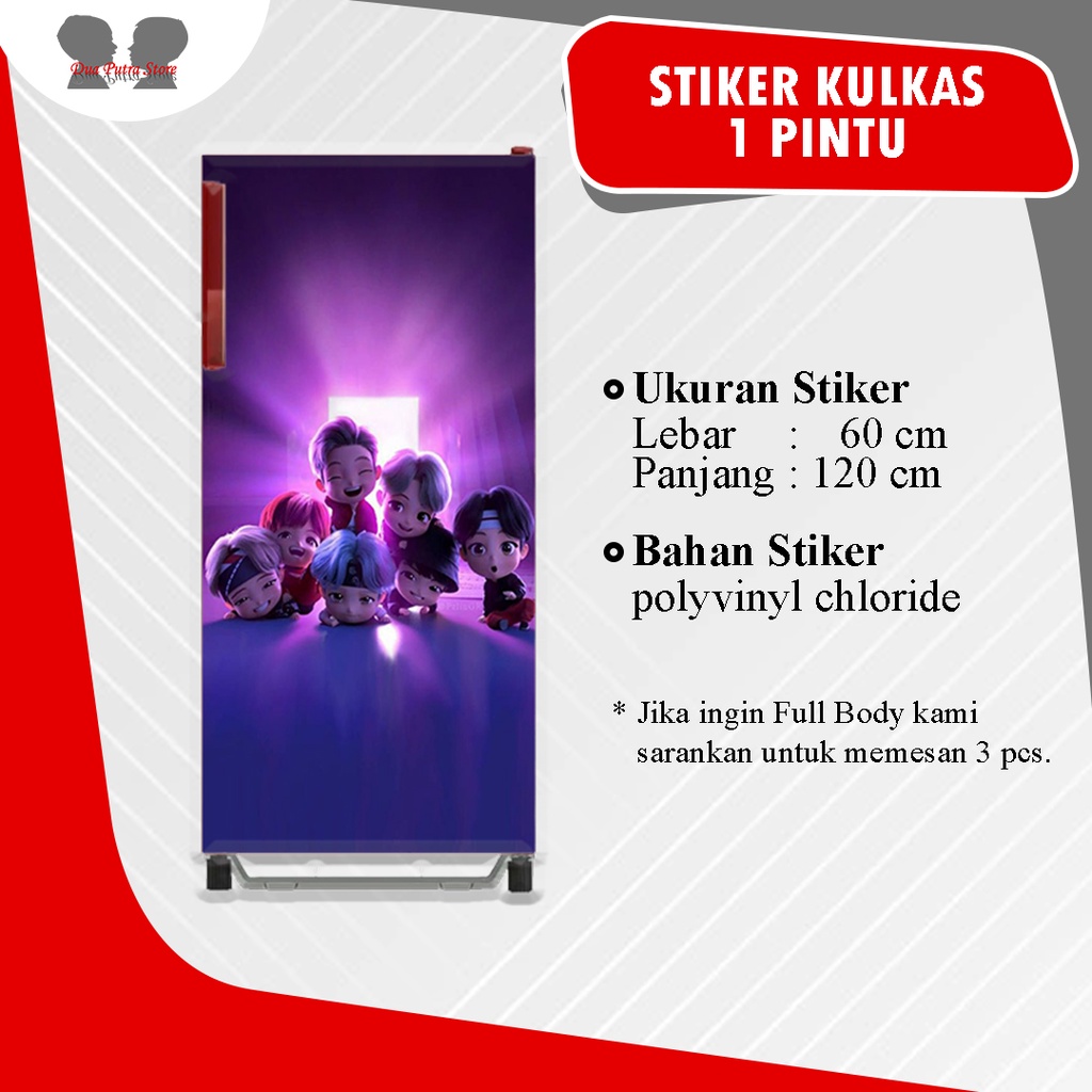 Stiker Kulkas dan Mesin Cuci Motif Tiny Tan Lucu