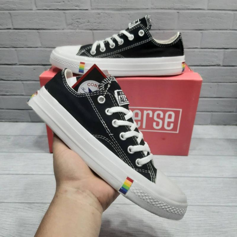 sepatu converse 70s low rainbow all black sepatu converse original