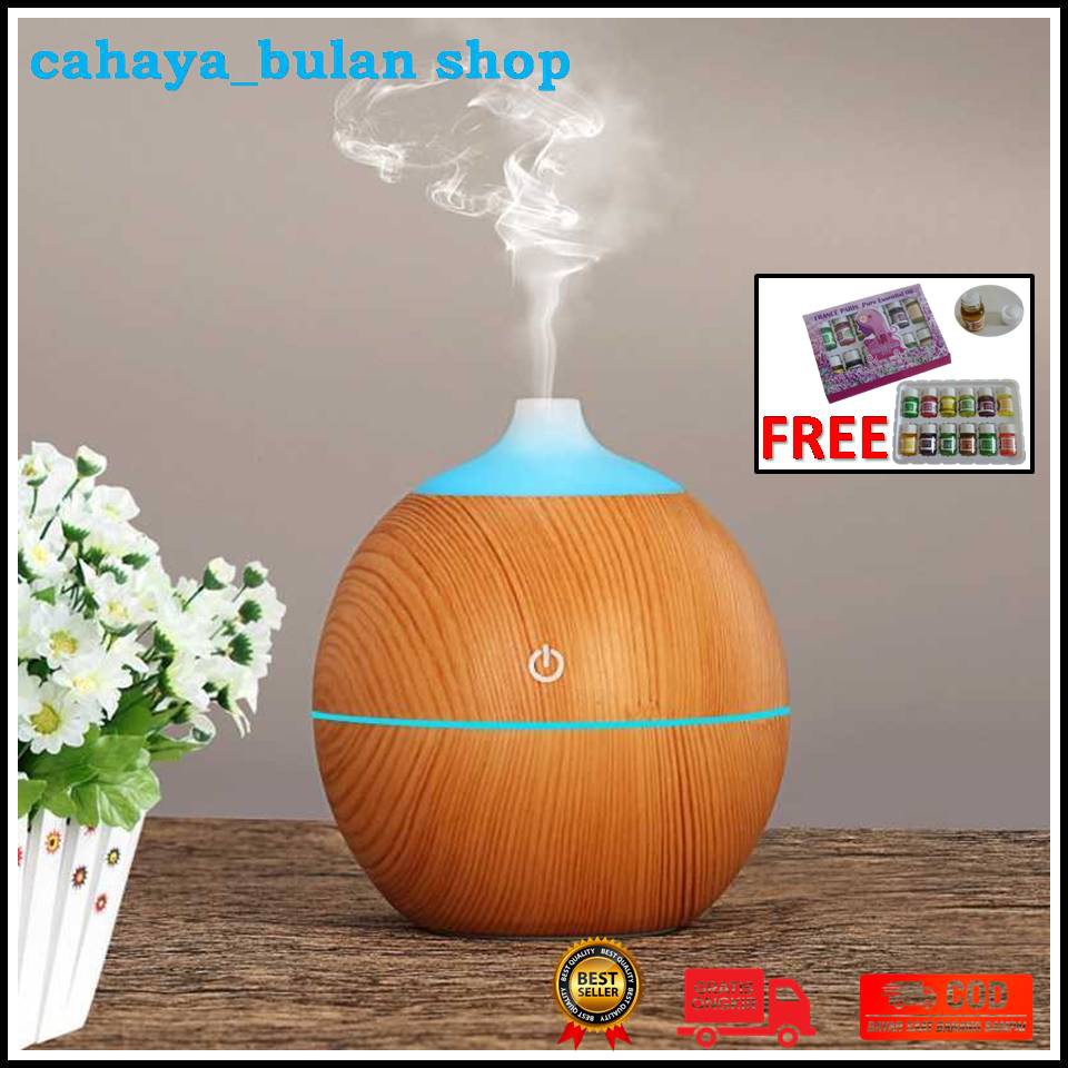 Jual Ultrasonic Aroma Diffuser Humidifier 130ml+FREE Pure Aroma