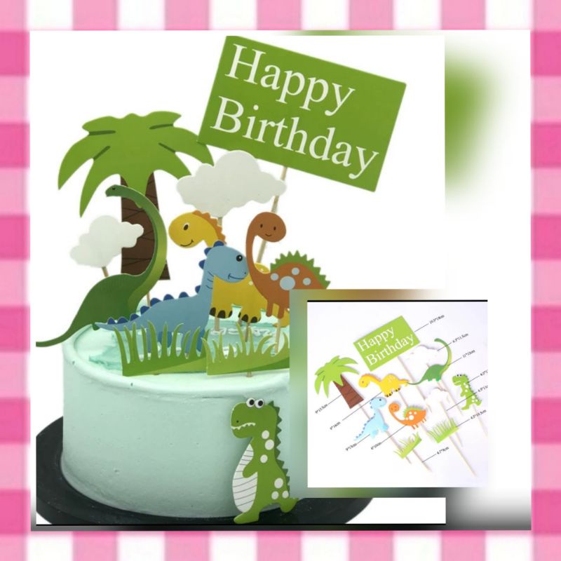 Topper cake Dinosaurus hiasan kue ultah dino