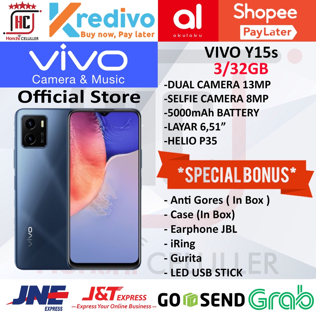 VIVO Y15S 3/64 GB 3/32 GB GARANSI RESMI VIVO INDONESIA