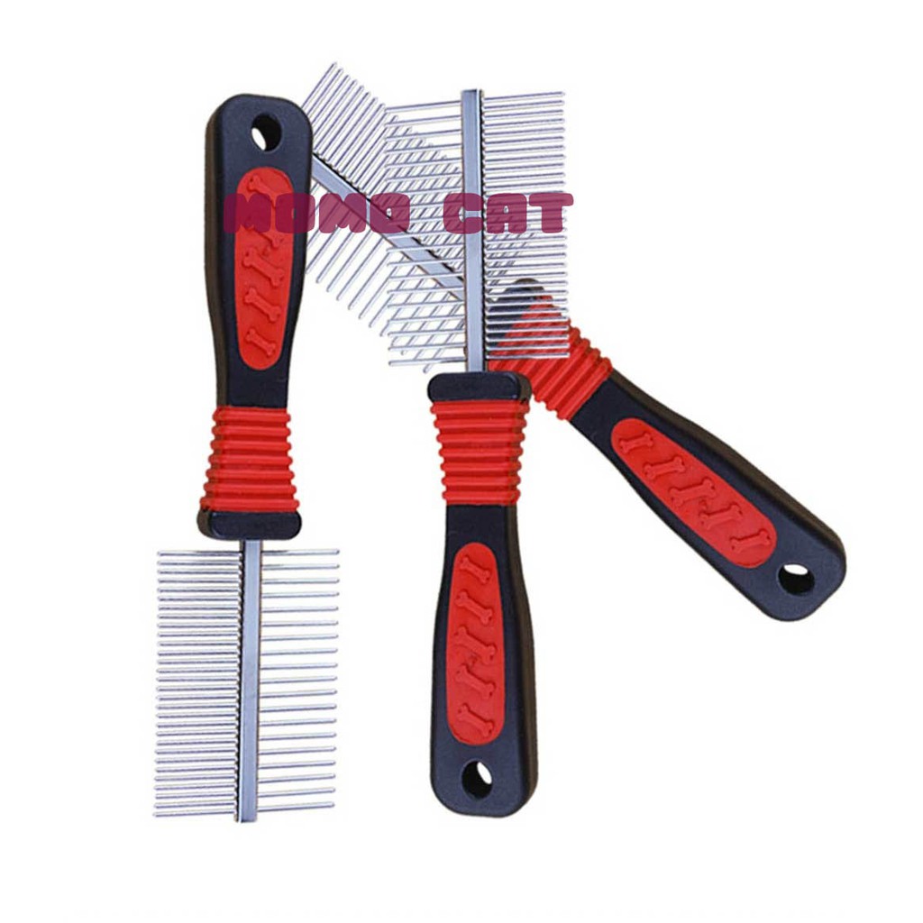 Sisir Grooming Kucing / Anjing Stainless Steel Satu dan Dua Sisi