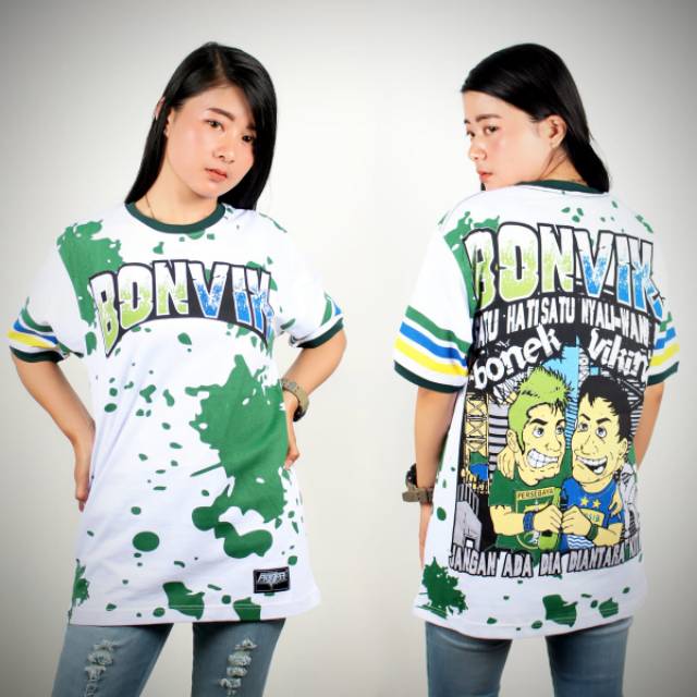 Kaos putih viking bonek satuhati Persebaya