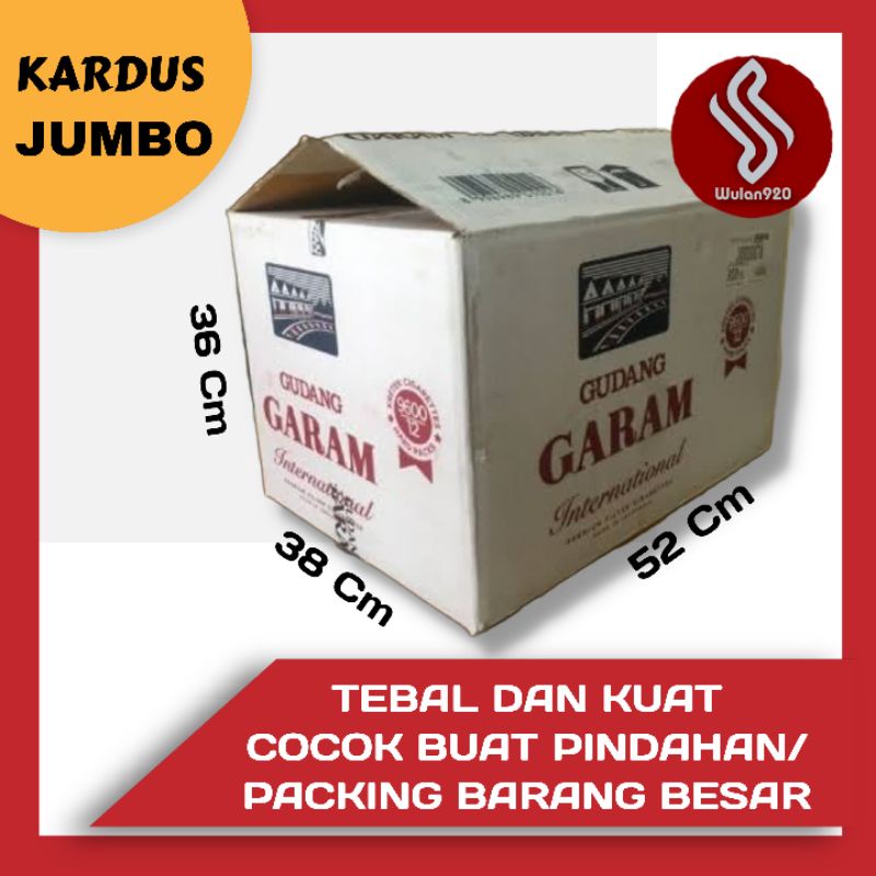 

KARDUS BEKAS BESAR/JUMBO/TEBAL( DOUBLE WALL ) BUAT PINDAHAN UKURAN 52 x 38 x 36 Cm